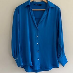 Zara Vibrant Blue Button Down Shirt